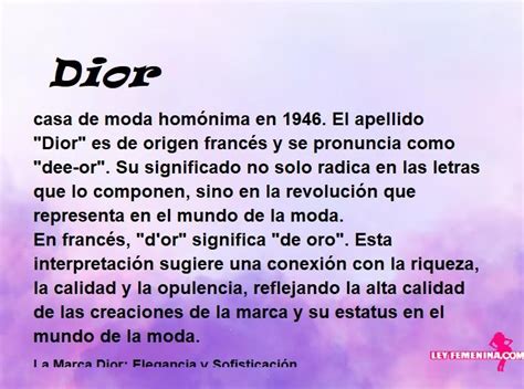 dior es un apellido|Apellido Dior: Significado, Origen y Historia .